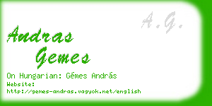 andras gemes business card
